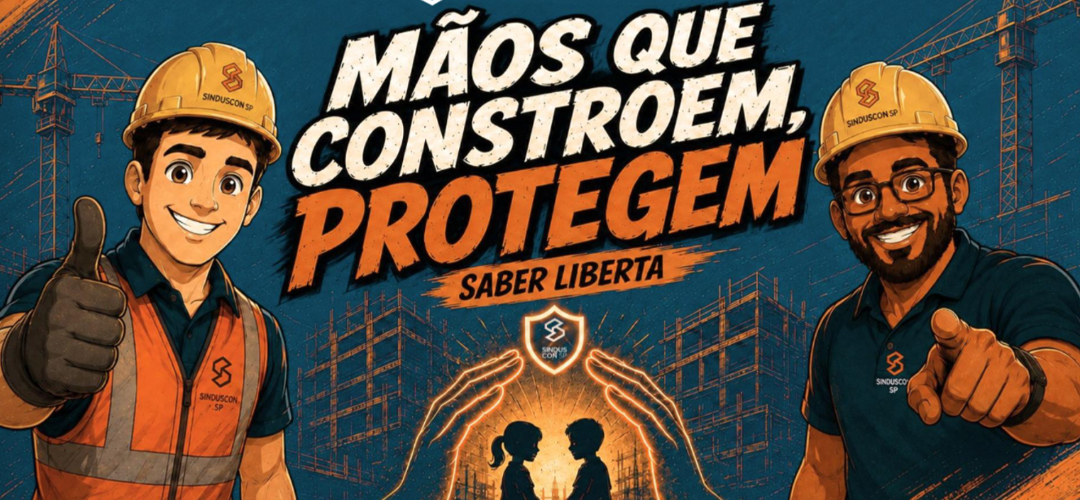 Participantes do lançamento da segunda fase da campanha Mãos que Constroem Protegem em reunião no SindusCon-SP